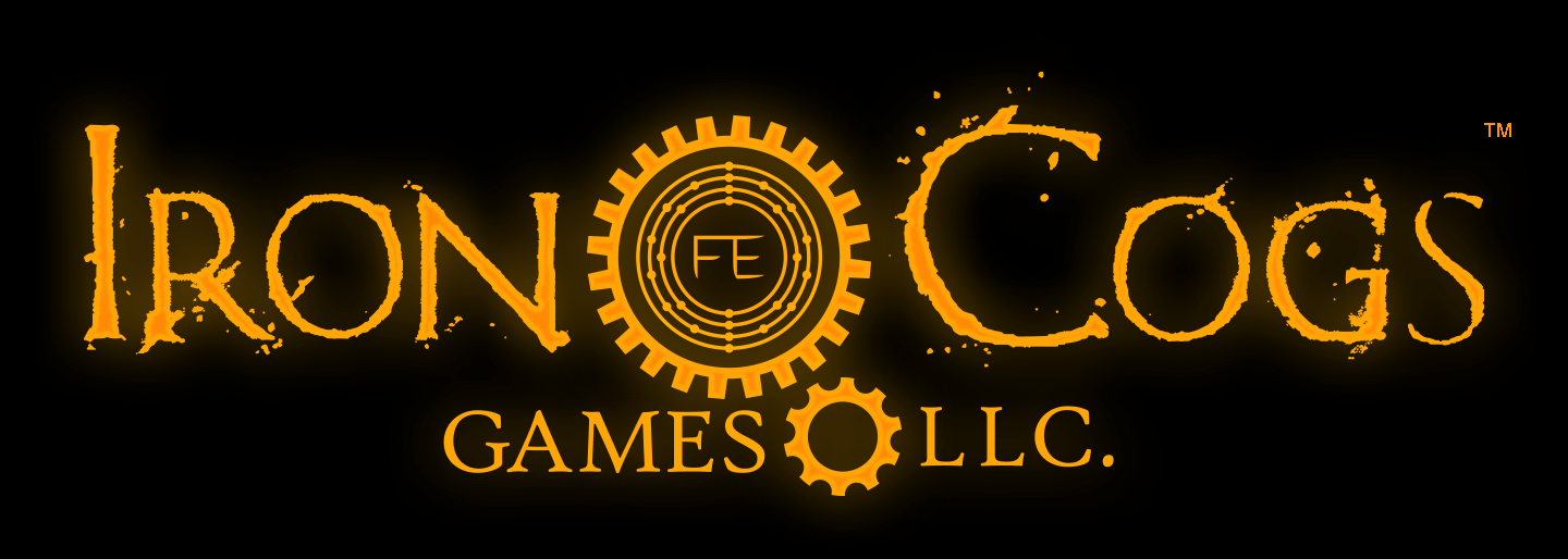 Animated Iron Cogs Games LLC logo.
